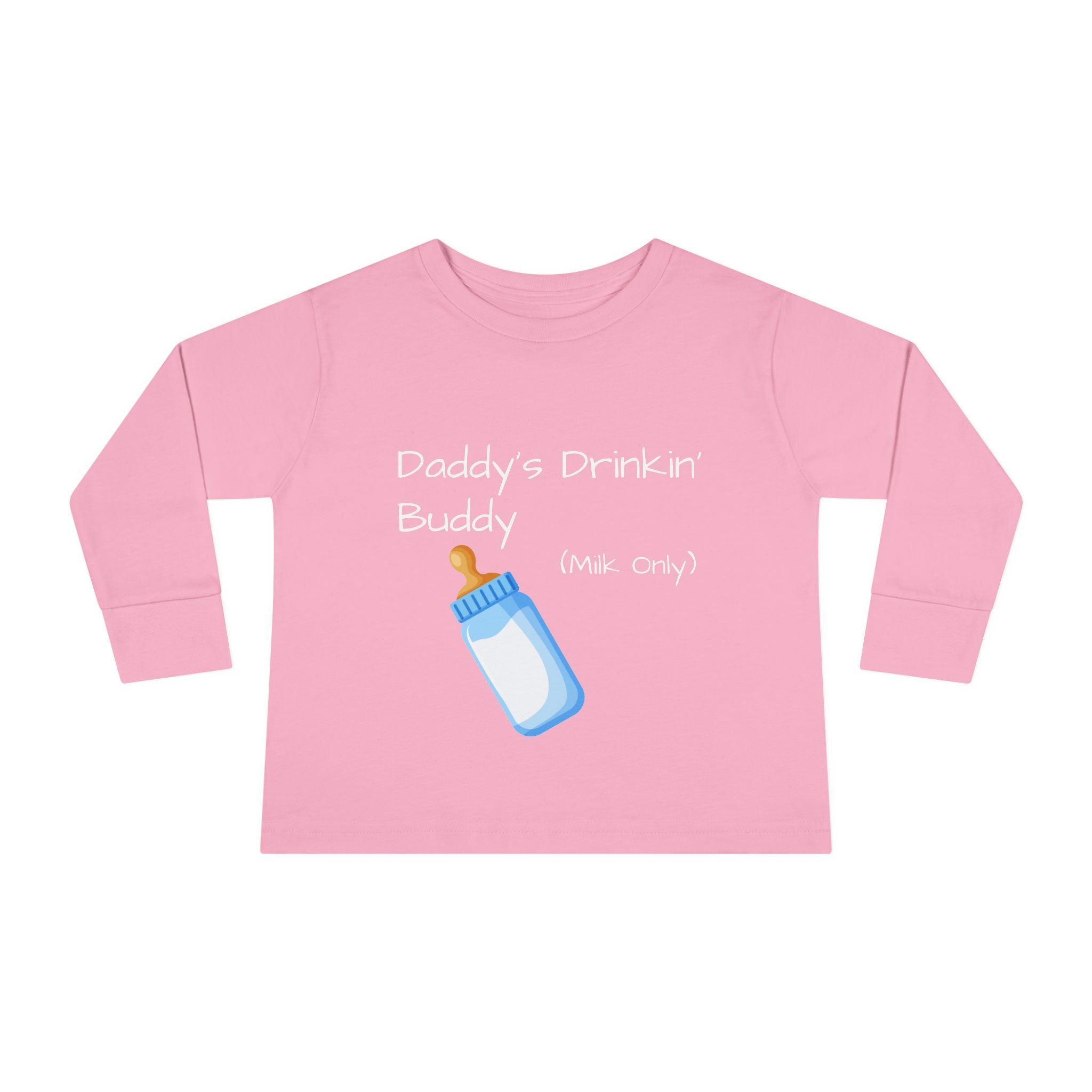 Toddler Long Sleeve Tee Shirt — "Daddy's Drinkin' Buddy"