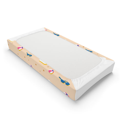 Beach Day Baby Changing Pad Cover — Cute Seashell & Float Pattern